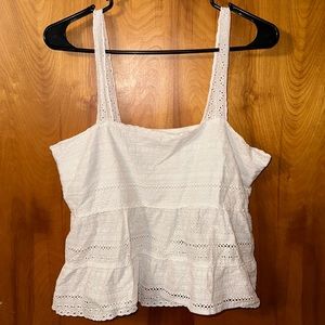 White Lace Crop Top